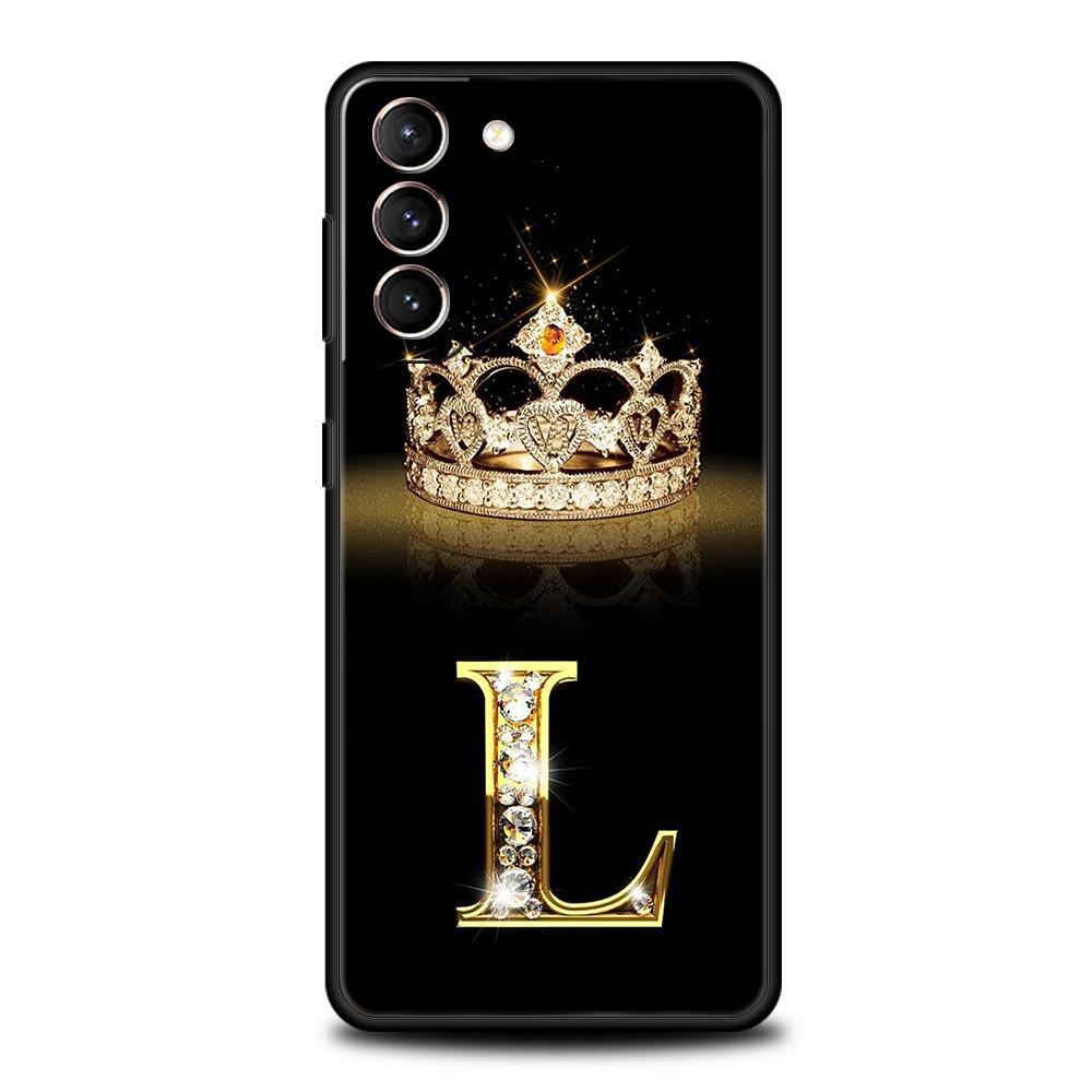 Модный Чехол для Телефона с Алмазной Короной и Буквой А, Мягкий, для Samsung Galaxy S23 S24 S22 S21 S20 FE Ultra 5G S10 S10E S9 S8 Plus