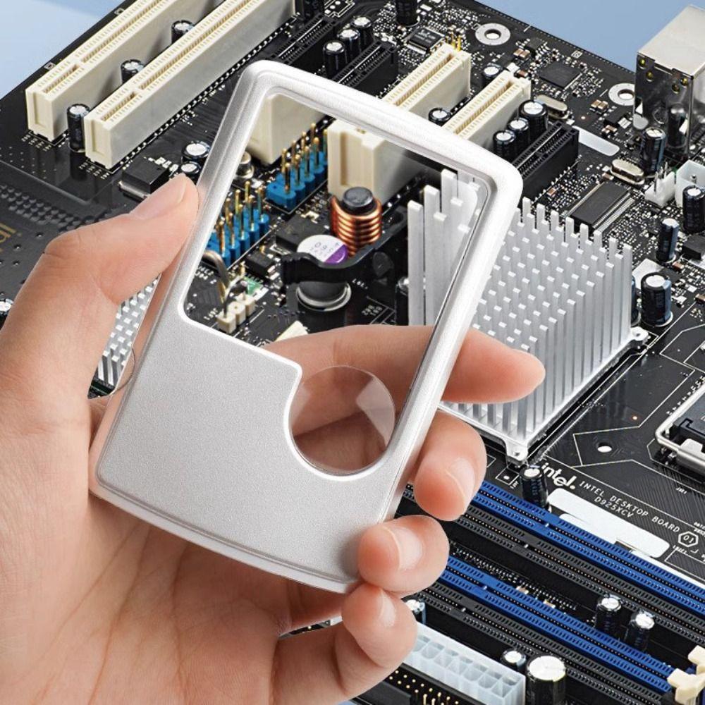 Mini Jewellery Magnifying Glass LED Reading Magnifying Durable Card Type Magnifying Glass Elderly