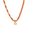 Hot selling dopamine woven color rope zircon necklace with personalized retro style, gold-plated color preservation
