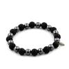 Stones and Minerals. 8 Mm Hematite + Lava Bead Bracelet. Made In France.