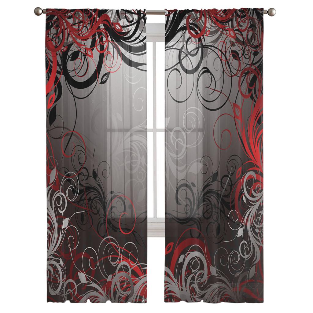 Тюль с геометрическим узором изогнутых линий, оконные шторы для гостиной, прозрачная вуаль из органзы, занавеска для спальни, кухни, домашний декор, драпировка