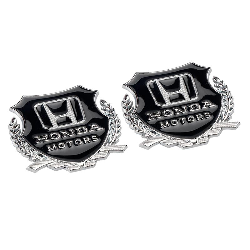 QLN2 1/2Pcs Car Styling 3D Metal Logo Body Fender Side Window Sticker For Honda CIVIC FORZA Insight Accord Hornet Type R Type S Mugen