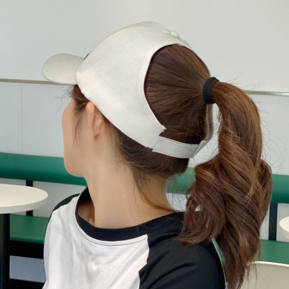 With Ponytail Hole Baseball Caps Cotton Hollow Caps Sun Protection Empty Top Cap  Girls