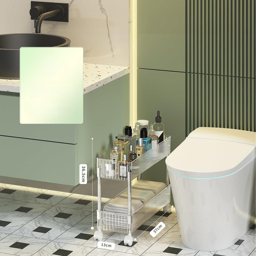 2/3/4-слойный держатель с зазором, кухонная полка для хранения, боковая полка для холодильника, съемная с колесиками, органайзер для ванной комнаты, компактная полка