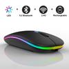 Беспроводная мышь с двойным режимом (Bluetooth и 2.4G), бесшумная, для ноутбуков Apple - Перезаряжаемая, готова для офиса, светящийся дизайн
