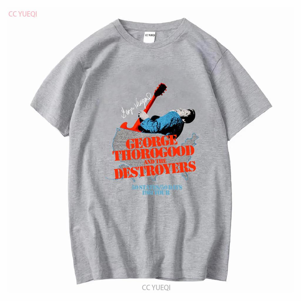 1981 Tour 50 Days VTG George Thorogood T Shirt IN059 vintage Washed graphic Breathable streetwear Unisex Stretched Versatile