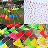 100Pcs Dacron Bunting Banner Colorful Flag Garland New Pennant Banner  Outdoor Decorations