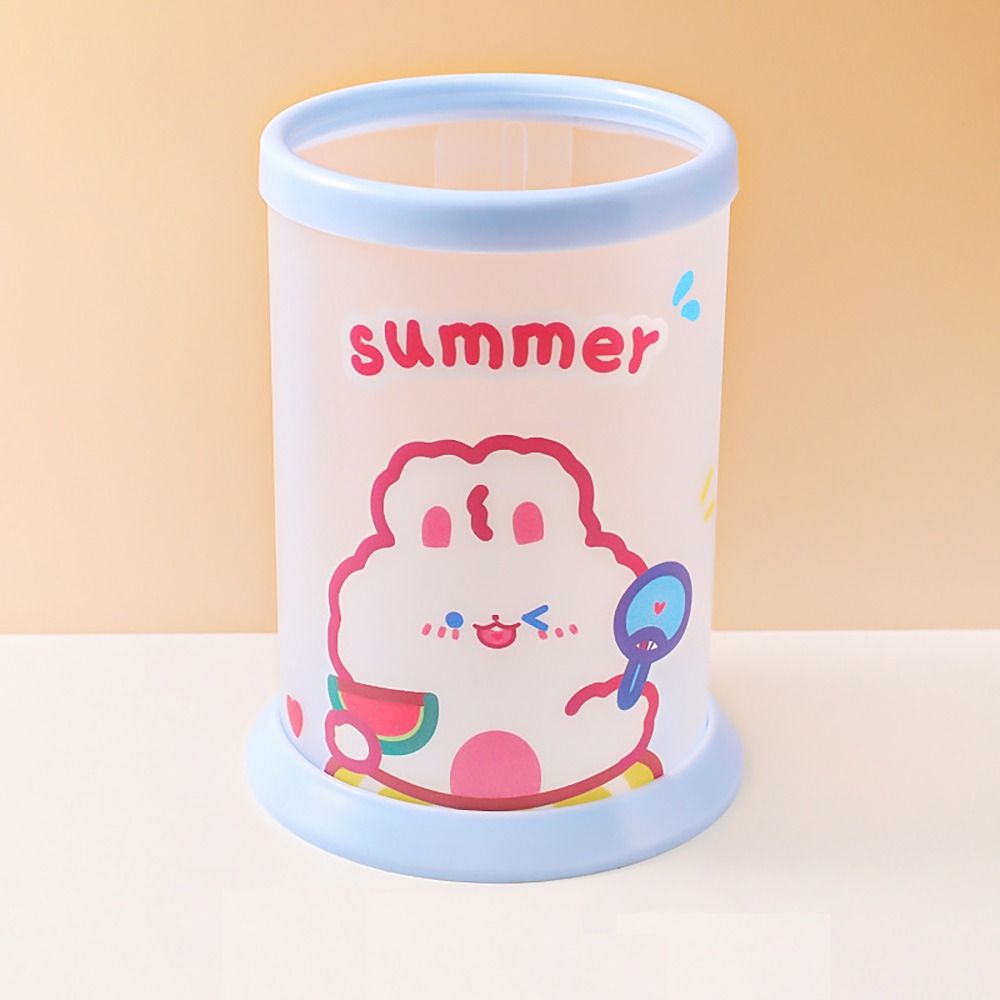 Круглый держатель для карандашей, большая емкость, канцелярские принадлежности, подарки, ящик для хранения ручек, учебный аксессуар, контейнер для ручек с героями мультфильмов, настольная организация