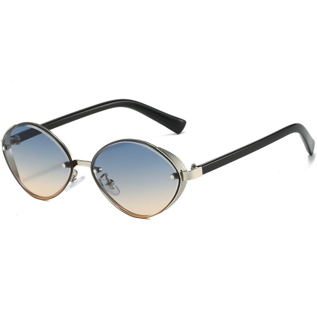 Модные Ретро Металлические Овальные Солнцезащитные Очки Кошачий Глаз Женские Мужские Классические Солнцезащитные Очки Уличные Uv400 Вождение Уличные Солнцезащитные Очки