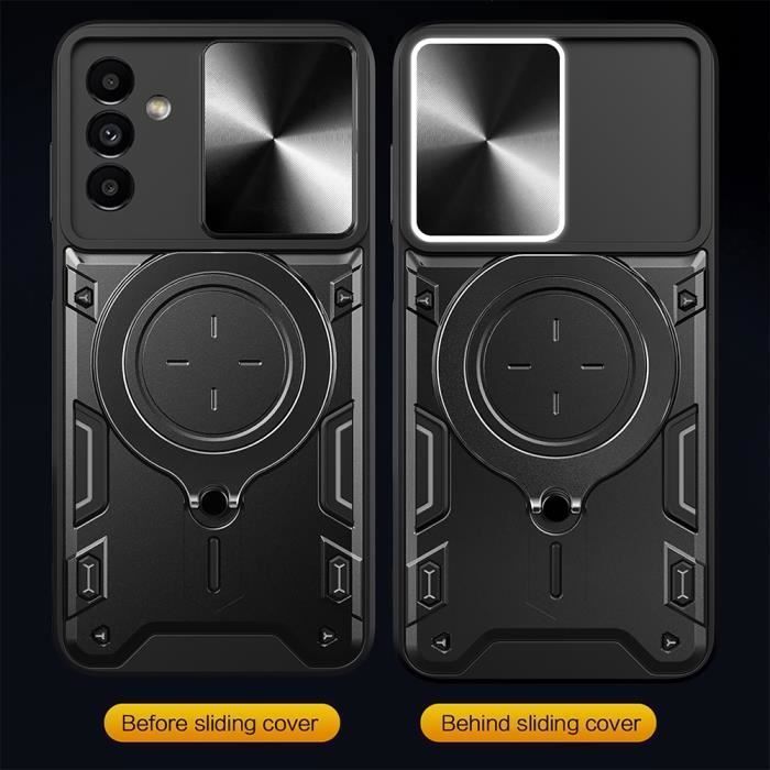 Protective Case for Samsung Galaxy A13 5G - BOOLING - Black - Rigid - Shockproof - Ring Stand