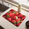 Красный клубничный коврик для сушки посуды, коврик для кофе под кофеварку, эспрессо-машину, с нескользящей резиновой основой, коврик для кофе для сушилок
