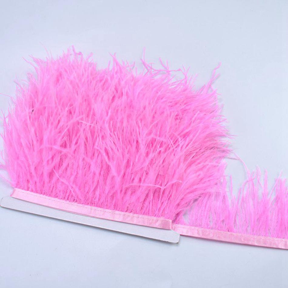 1M 8-10cm White Feathers Ostrich Plume Trim Wedding Crafts DIY Natural Feather Ribbon Sewing Party Handmade Headdress Carnival