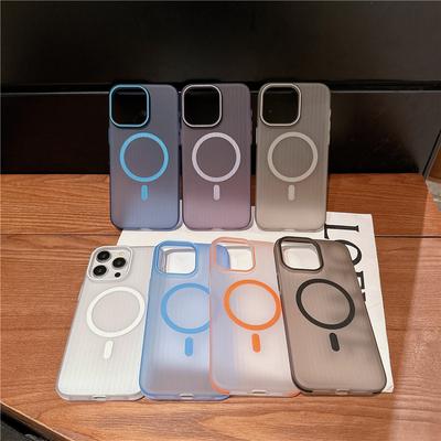 Для Apple iPhone 16 15 14 13 12 11 Plus Pro Max гофрированный прозрачный цветной магнитный противоскользящий чехол для задней панели из ПК с защитой от отпечатков пальцев