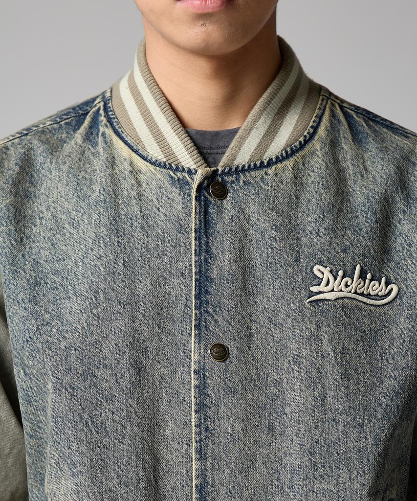 Dickies Джинсовая куртка-бомбер с логотипом-волной Тонированный деним