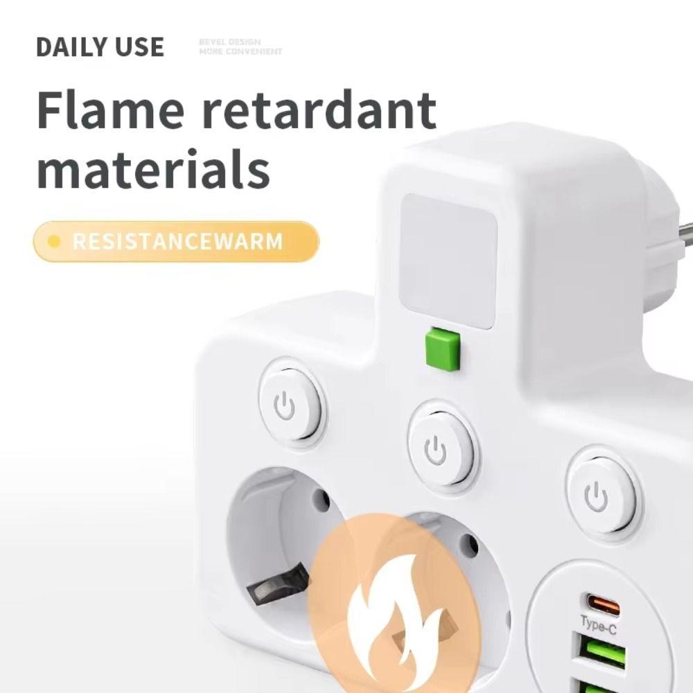 Wall Mounted Wall Power Socket Type-C Ports Power Strip Outlet Electrical Socket  Home Offices