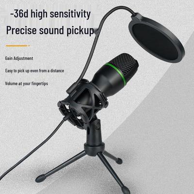 Конденсаторный USB-микрофон ME4 с RGB-подсветкой для записи, прямых трансляций, шумоподавления и игр