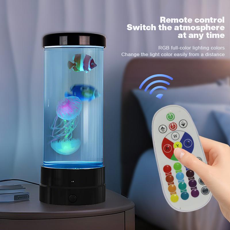 Jellyfish Fish LED Night Light, Bionic Design, Bedside Desk Ornament Lamp, Premium Ambient Light