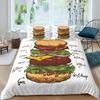 Hamburger Pizza Food Duvet Cover Pillowcase Bedding Set  Adult Boy Girl Bedroom Decoration Gift Single Double Large Size