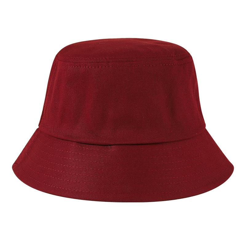Custom Adult Cotton Bucket Hat Sublimated and Embroidered Wide Brim Round Hat for Summer Outdoor Use Solid Casual Style