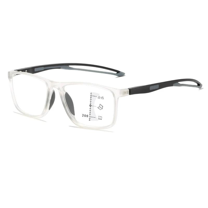 Модные прогрессивные мультифокальные очки Квадратная оправа Анти-синие очки для чтения Мужские Женские Винтажные Для близи и дали Пресбиопия Очки