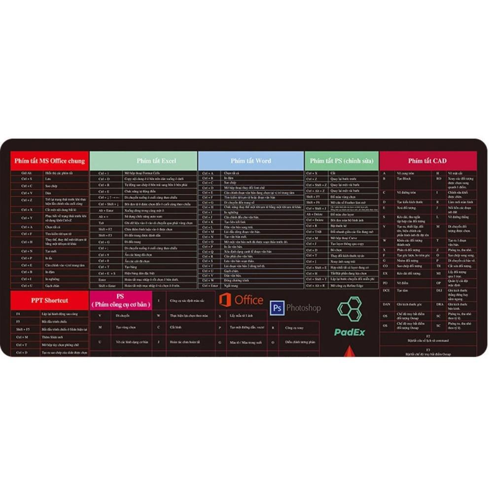 Многоязычный Office Shortcuts Mouse Pad Large Extended Excel Powerpoint Word Software Gaming Desk Keyboard Mousepad