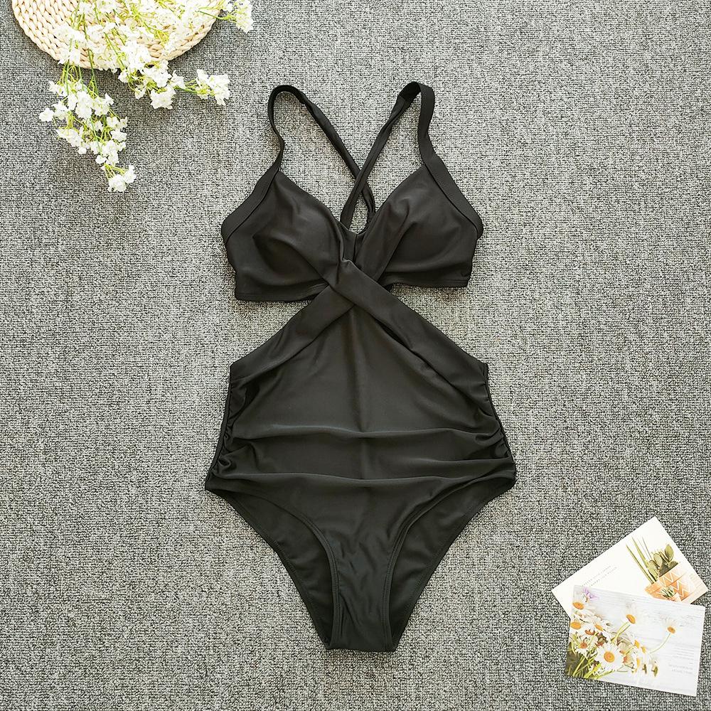 Цельный купальник-танкини с лямкой на шее, большие размеры, бразильский пляжный купальный костюм с пуш-ап, боди с высокой талией, монокини, бикини