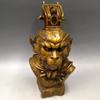China Hand Carved Bronze Folk Sun Wu Kong Monkey King Head Bust Sculpture Statue Modelled After an Antique