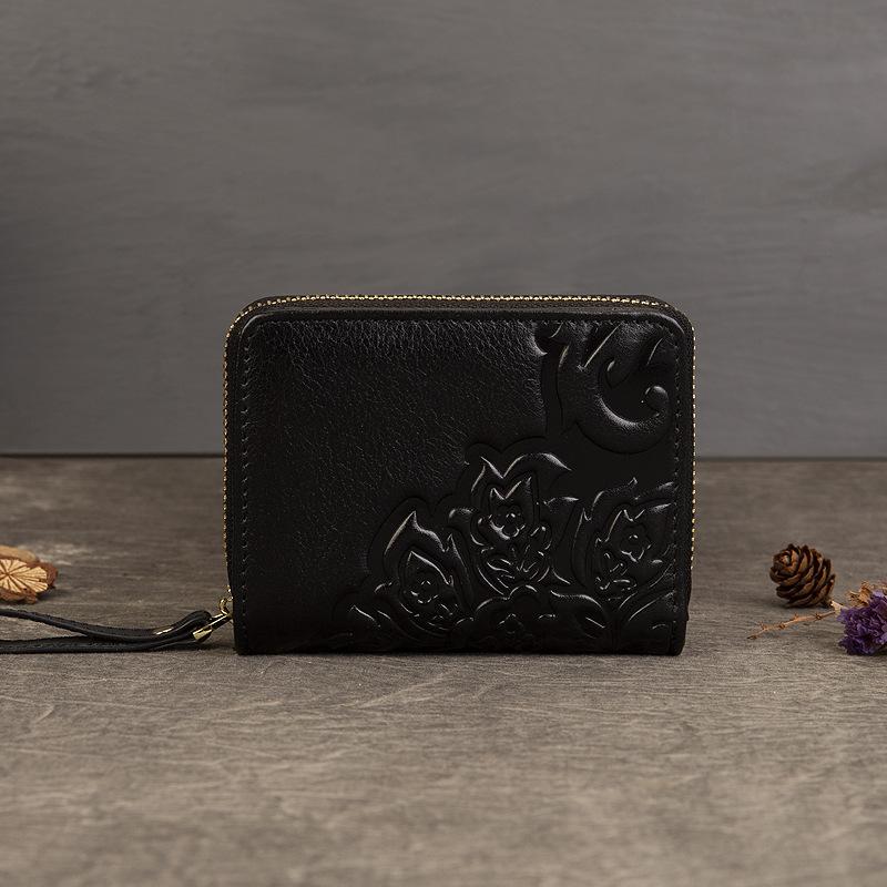 Женский кошелек, винтажная тисненая сумка для карт, многофункциональный кошелек для монет большой емкости