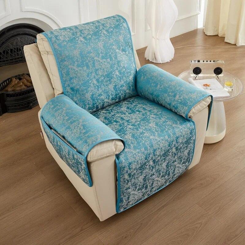 Recliner Sofa Cover Towel Armchair Case Sofa Mat Anti-Dust Non-Slip Lazy Boy Chair Cover Solid Color Universal Seat Cover