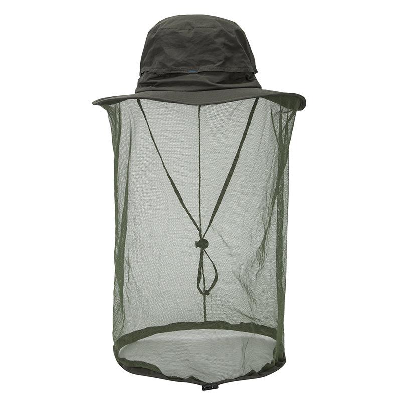 Hat outdoor sun protection big eaves hat travel bucket hat anti-mosquito visor net gauze hat