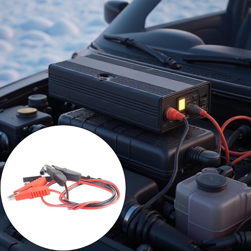 Зарядный провод SAE на зажим типа "крокодил", 14 AWG, 3,3 фута, конструкция из АБС-пластика, шнур питания, подходит для кемпинга и аварийного питания