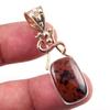 Драгоценный камень обсидиан из натурального красного дерева 925 пробы, одноцветное серебро, двухцветный кулон размером 1,75 дюйма E5j67