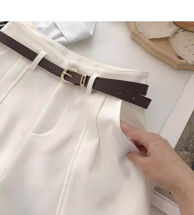 Женские шорты А-силуэта с высокой талией и широкими штанинами в стиле ретро - Весна 2025, корейский и гонконгский стиль