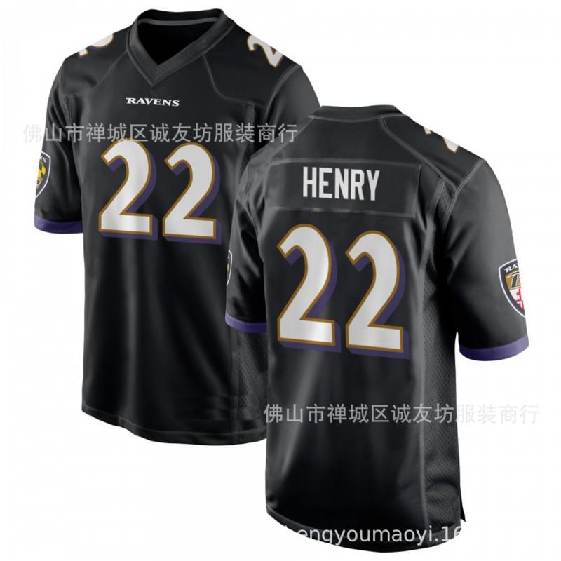 Футбольная форма NFL Baltimore Ravens 22 Derrick Henry Мужская Спортивная Рубашка Фиолетовый Белый Черный S-XXXL