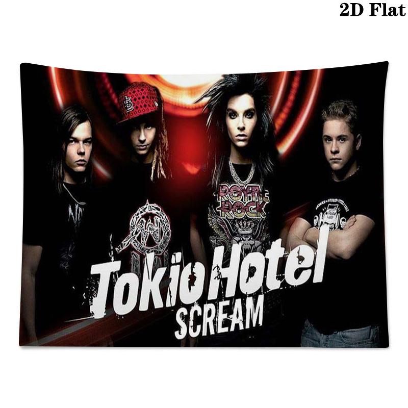 Настенный гобелен Tokio Hotel Эстетичный настенный подвес Печатная ткань Одеяло Декоративные гобелены для спальни гостиной Домашний декор