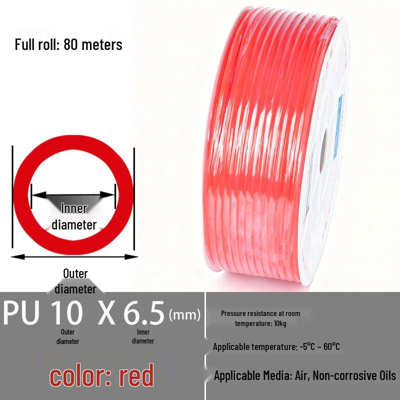 Explosion-Proof Transparent PU High-Pressure Pneumatic Air Hose for Air Compressor Pump, Sizes: 4/6/10/12/14/16mm (8*5)