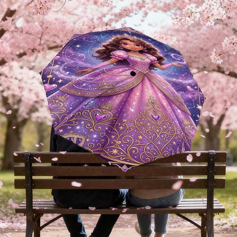 1PC Princess Castle Umbrella-8-Rib Reinforced, Automatic Open, Lightweight & Durable, Fashion Accessory for Outdoor, J0382