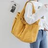 Canvas Bag Women's Large Capacity Shopping Bag Shoulder Bag Solid Color Handbag