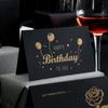 1pcs Black Birthday Greeting Card Bronzing Invitations Postcard Wishes Blessing Message Cards Small Card Blank with Envelope