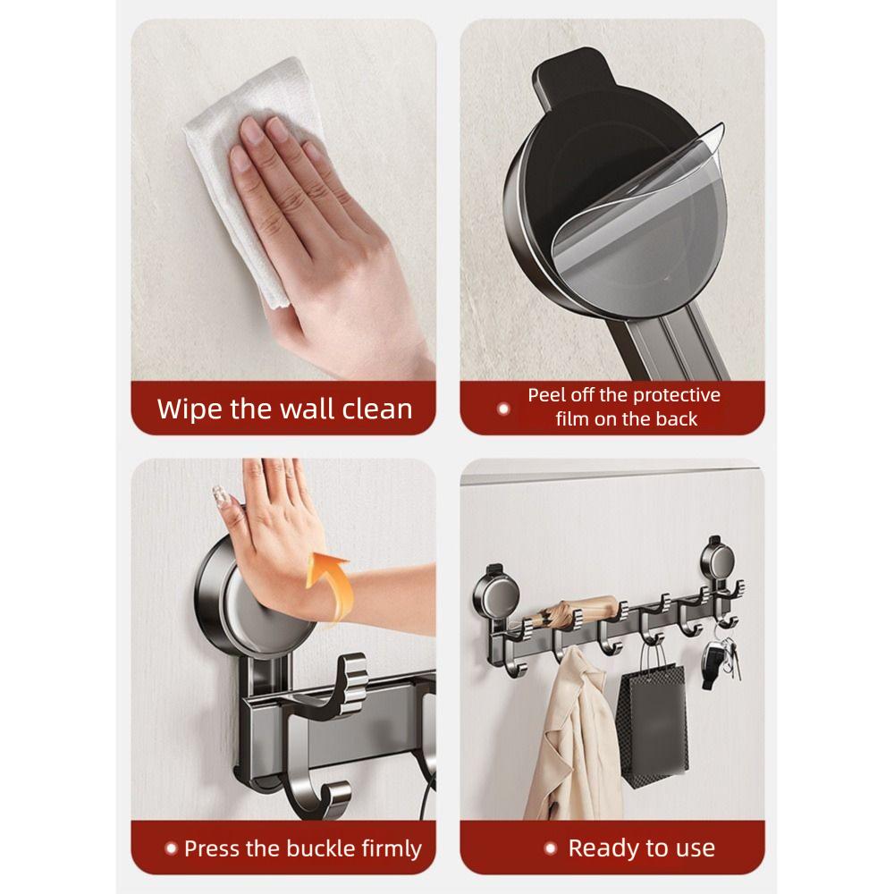 Suction Cup Wall Mount Coat Rack Removable Hanging Key Holder Bathroom Towel Hanger  Entryway