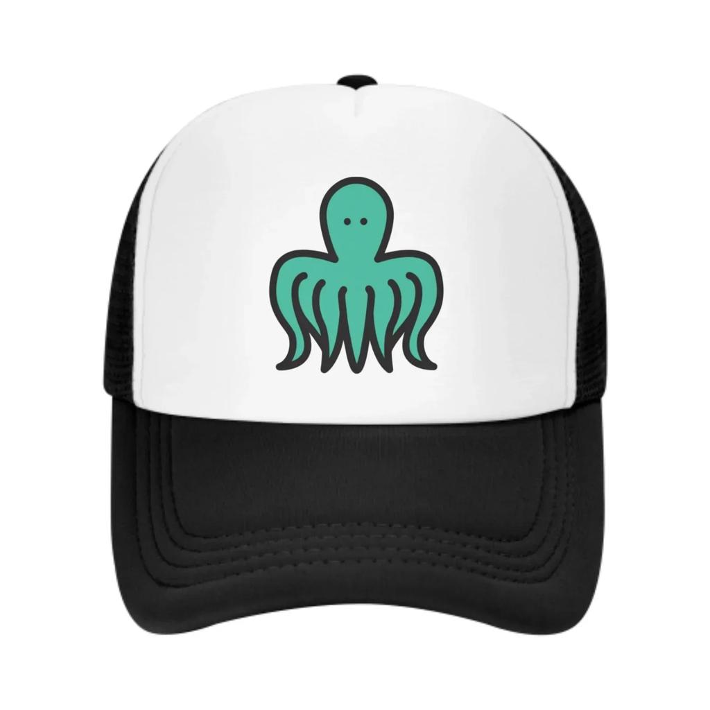 Cartoon Octopus Mesh Trucker Hats for Unisex Women Adjustable Casual Fashion Baseball Caps for Outdoor Activities