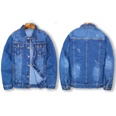 Мужская удобная джинсовая куртка с воротником-стойкой, джинсовая куртка больших размеров, джинсовая куртка больших размеров