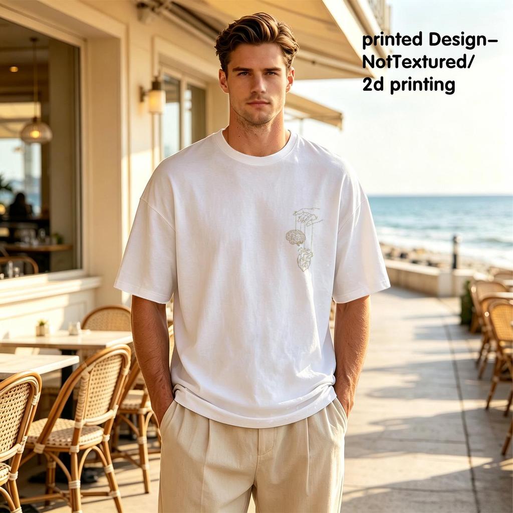 Men's T-Shirts - 2D Printed Fun Creative Designs, Minimalist Trendy Fashion, Personalized for Daily Casual Wear