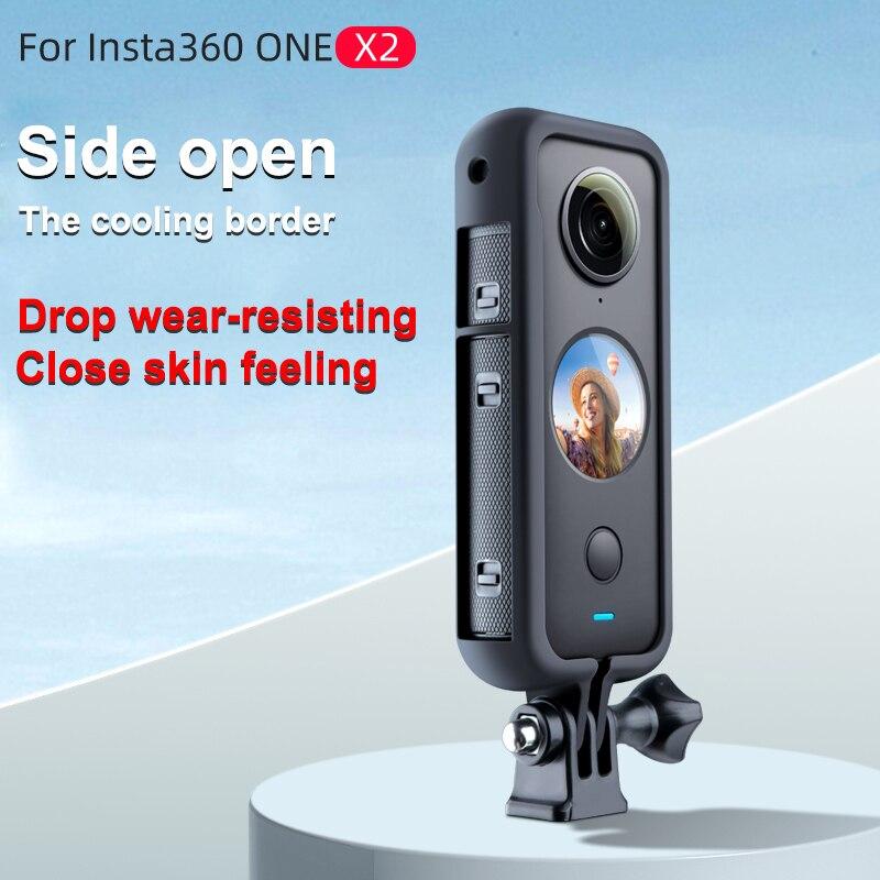 Для Insta360 ONE X2 защитный чехол-рамка с резьбовым отверстием 1/4 для камеры, адаптер для штатива, крепление для экшн-камеры Insta360 ONE X2, аксессуар
