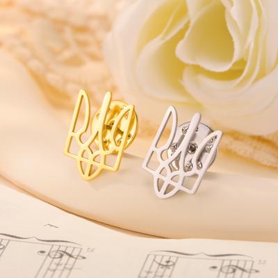 Брошь с эмблемой Украины «Лемегетон», значок из нержавеющей стали в виде сокола и трезубца, булавка для воротника костюма, подарок на Новый год и День святого Валентина.