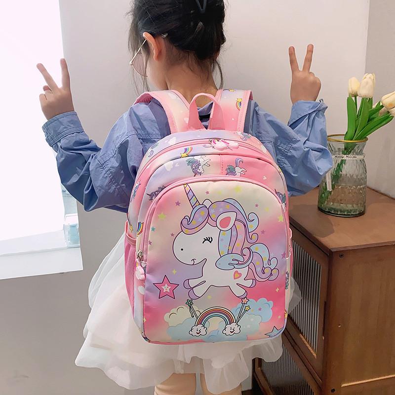 Cute And Playful Cartoon Unicorn Children's Backpack With Curved Straps