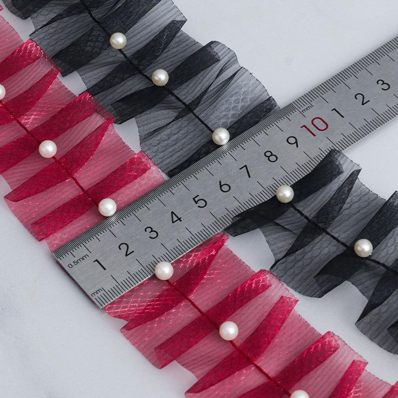 Элегантная органза оборка решетка волна лента кружево аксессуары бисерный букет цветов упаковка юбка подол кайма одежда ювелирные изделия ремесла изготовление лент