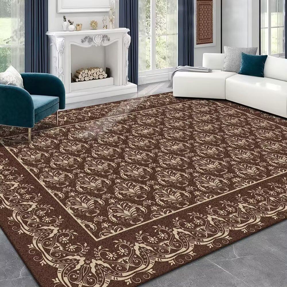 Ковер для гостиной в стиле французского ретро-кремового стиля, светлый, роскошный, улучшенный, спальня, кровать, одеяло, домашний гардероб, диван, стол, коврик