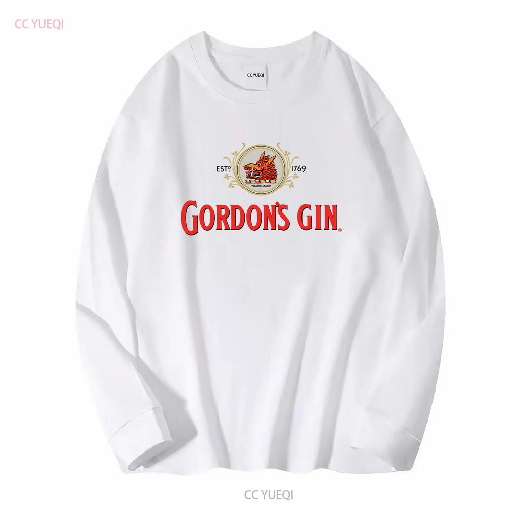 Футболка с логотипом Gordons Dry Gin Винтажная Плотный Хлопок S 3XL Бесплатная доставка США с длинным или коротким рукавом винтажная Стираная с принтом Унисекс