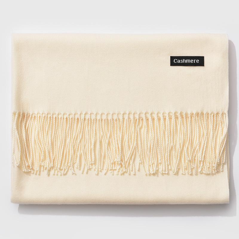 Fringed Cashmere Scarf Long Ladies Warm Solid Color Scarf Fall/winter Shawl